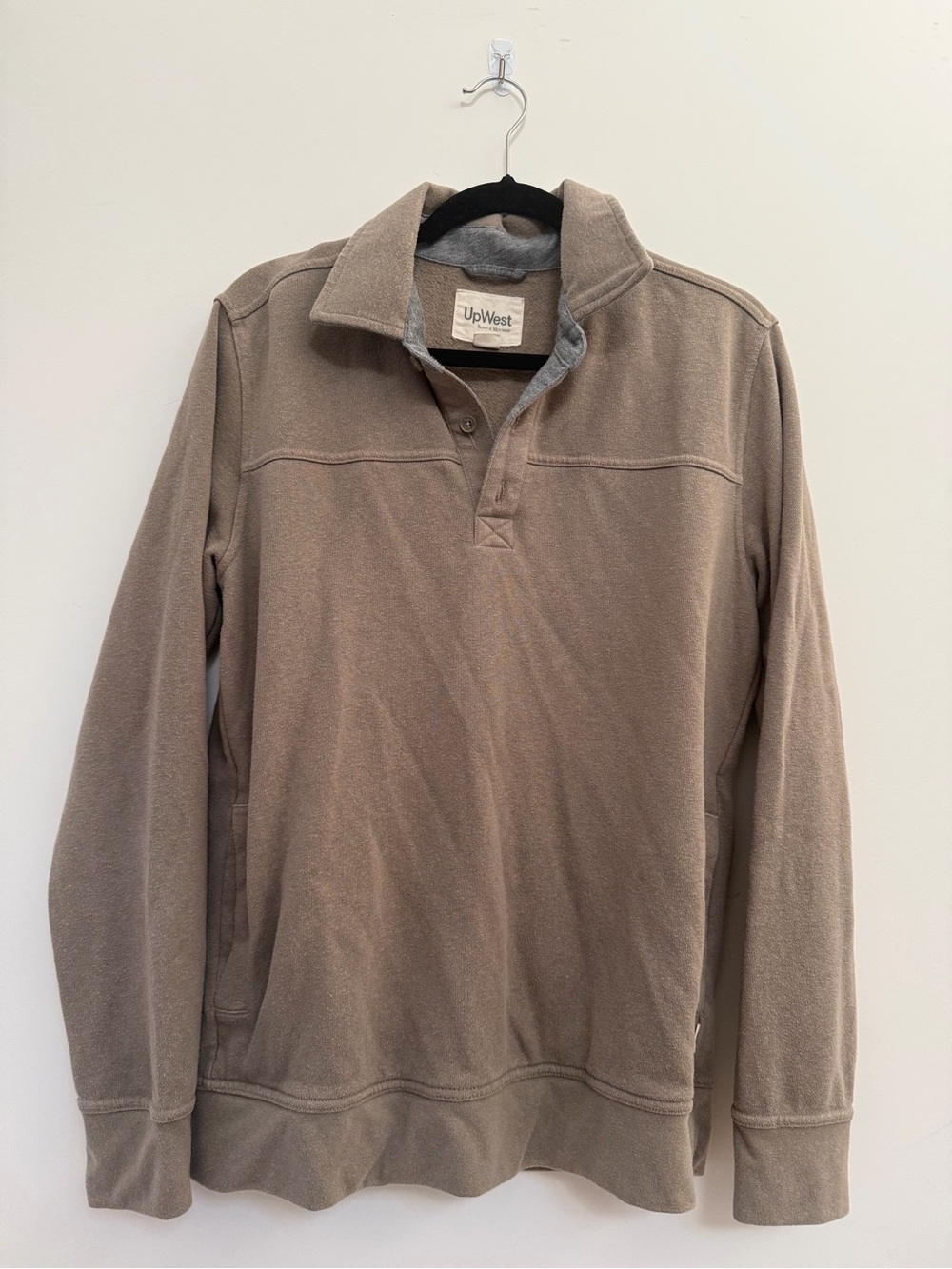 UpWest Men’s Taupe Quarter-Snap Pullover